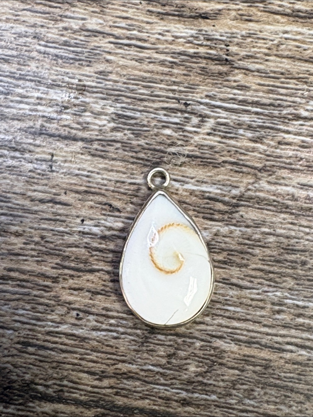 Sterling Silver Shiva Eye Shell Teardrop Pendant 925 Natural Shell Charm